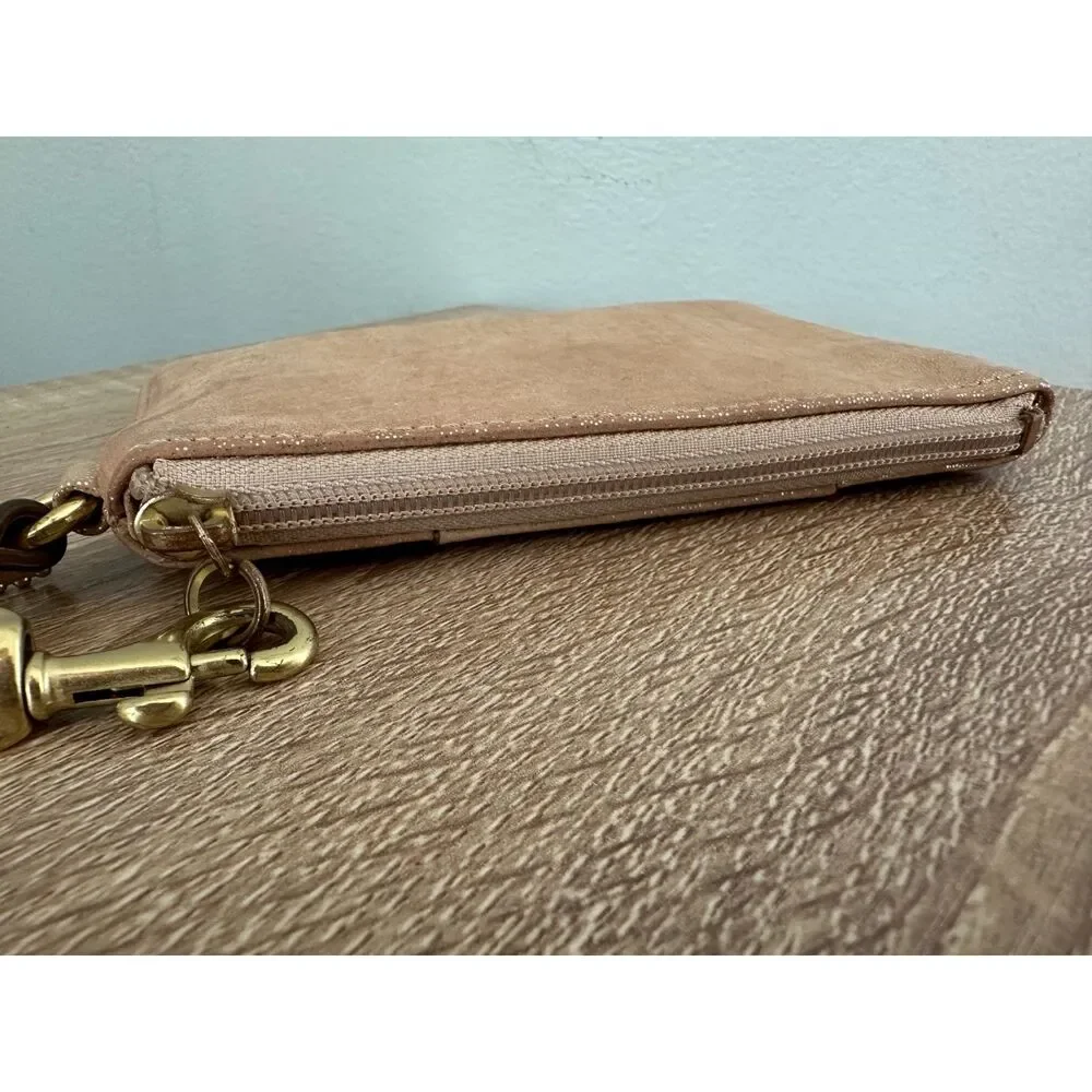 Coach 44381 Madison Gold Shimmer Leather Small Wristlet Wallet 4